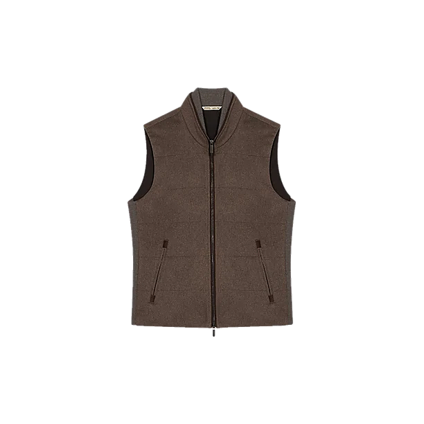 ARENA CASHMERE VEST W/KNIT&ALC Bruin
