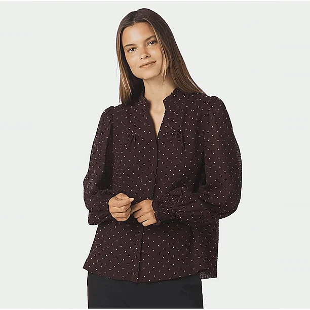 ASTRIDA DOTTED BLOUSE Licht Blauw