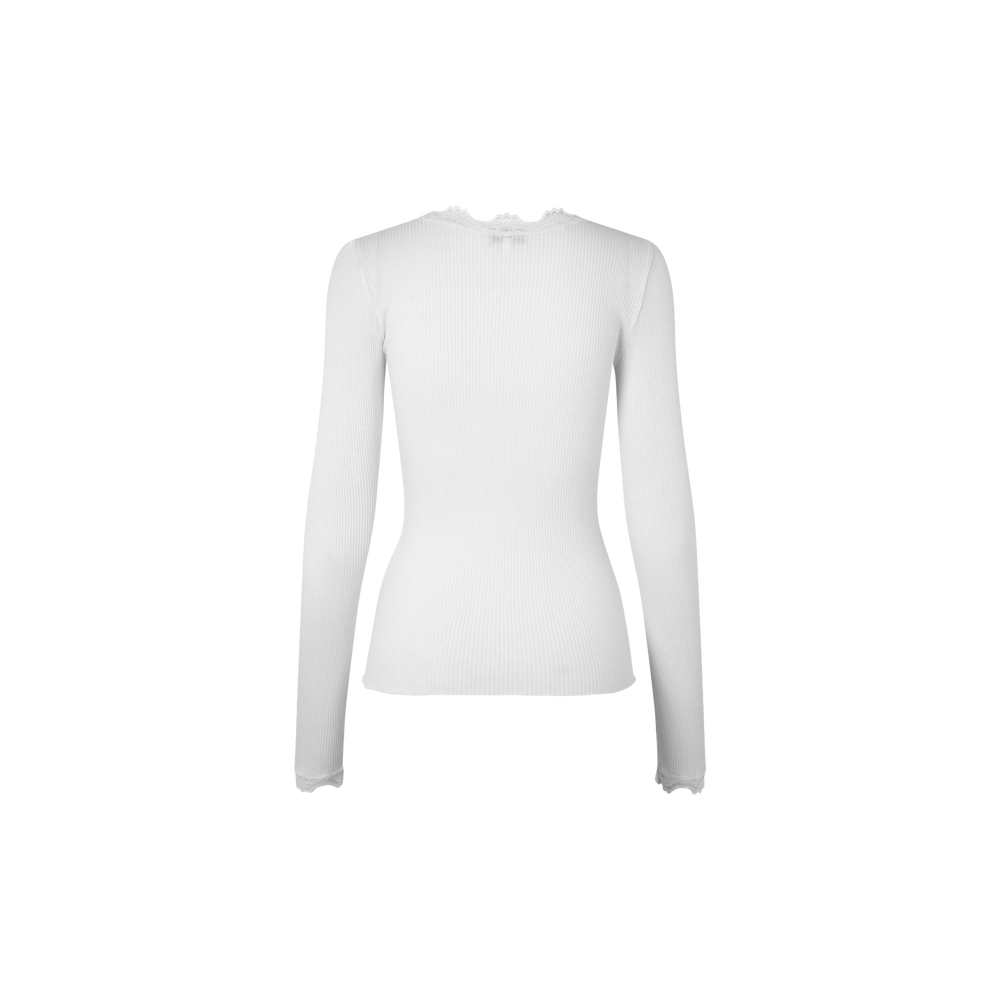BABETTE SILK LS LACE SHIRT Ecru