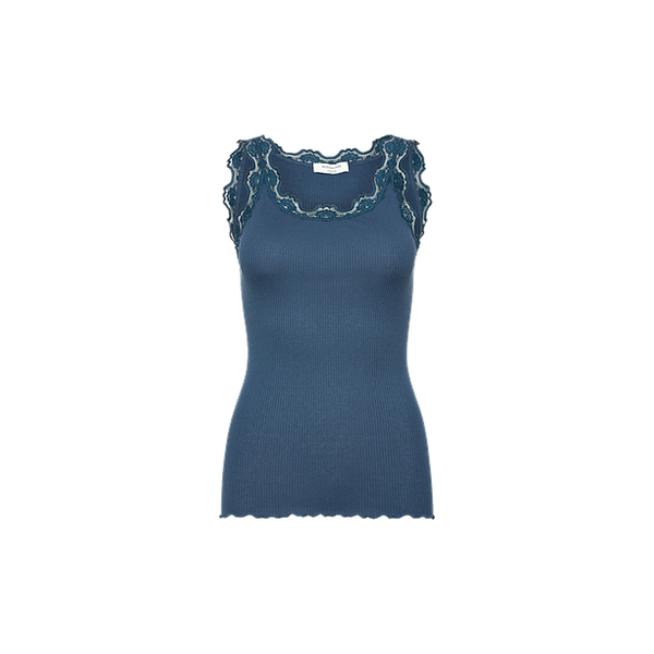 BABETTE SILK SL UNECK LONG LACE TOP