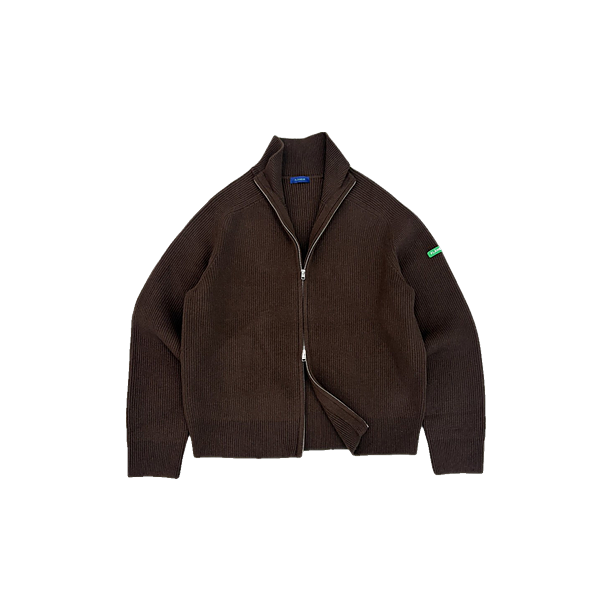BADGE KNIT CARDIGAN Bruin