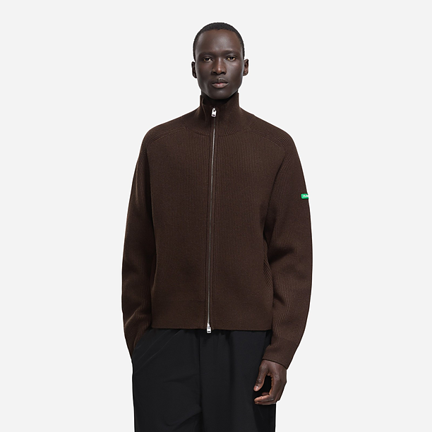 BADGE KNIT CARDIGAN Bruin