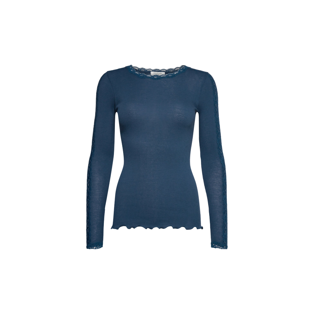 BERNADINE ORGAINIC LS ONECK LACE Blauw