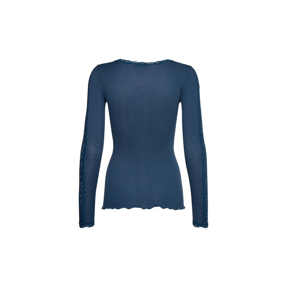BERNADINE ORGAINIC LS ONECK LACE Blauw
