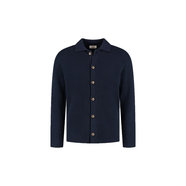 BOSTON FULL BUTTONED CARDIGAN Marine
