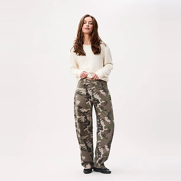 Camo super barrel fit jeans Groen