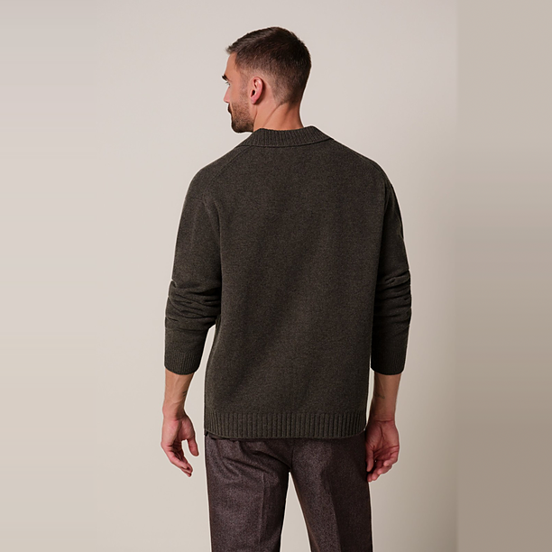 CARDIGAN FULL BUTTON D BROWN Licht Bruin