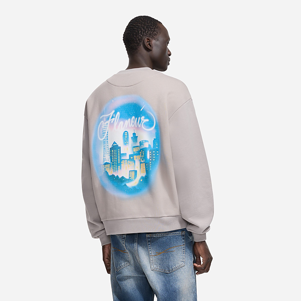 CITY AIRBRUSH SWEATER Licht Grijs