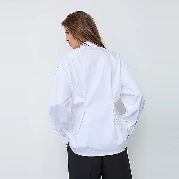 DAILACC TIE PLEAT SHIRT Wit