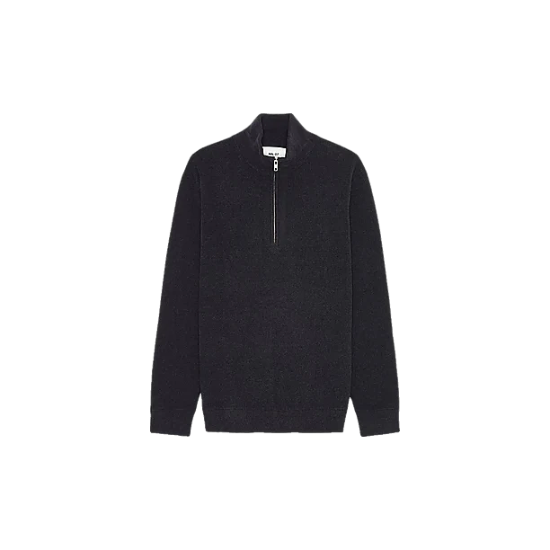 DANNY HALF ZIP Donker Bruin