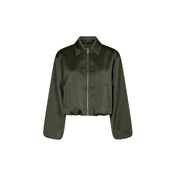 DENIELLE HEAVY SATEEN JACKET Groen