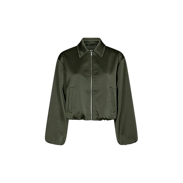 DENIELLE HEAVY SATEEN JACKET Groen