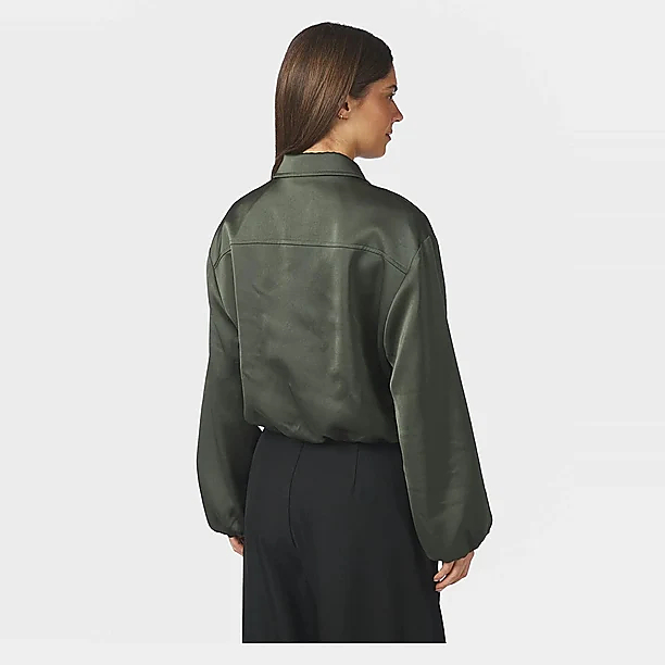 DENIELLE HEAVY SATEEN JACKET Groen