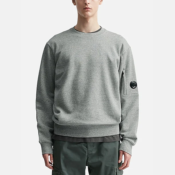 DIAGONAL RAISED FLEECE CREWNECK LENS SWEATSHIRT Muis Grijs