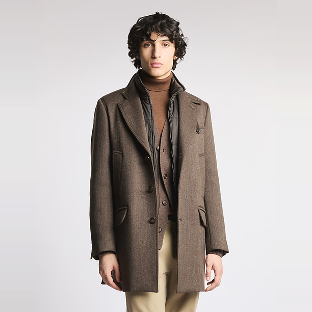 DRIVING DOUBLE COAT Grijs