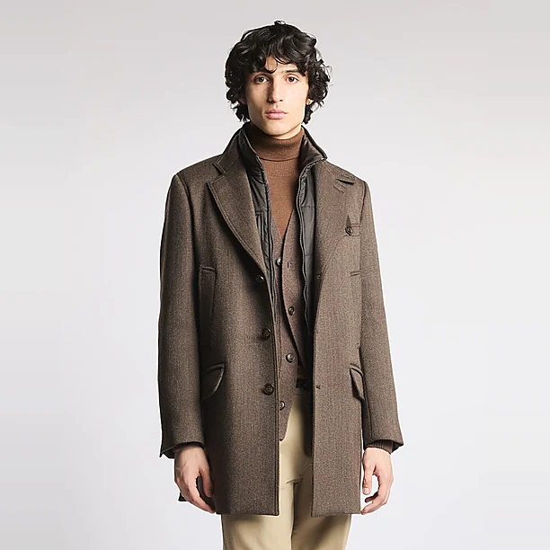 DRIVING DOUBLE COAT Grijs