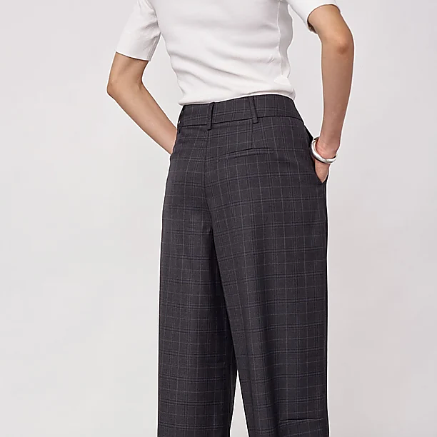 ELORCC CHECK BARREL PANT Donker Grijs