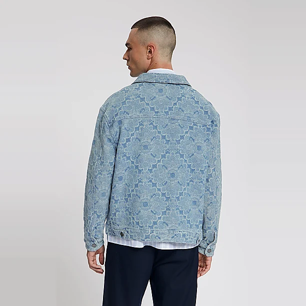 EMBER DNEIM JACQUARD JACKET Licht Blauw