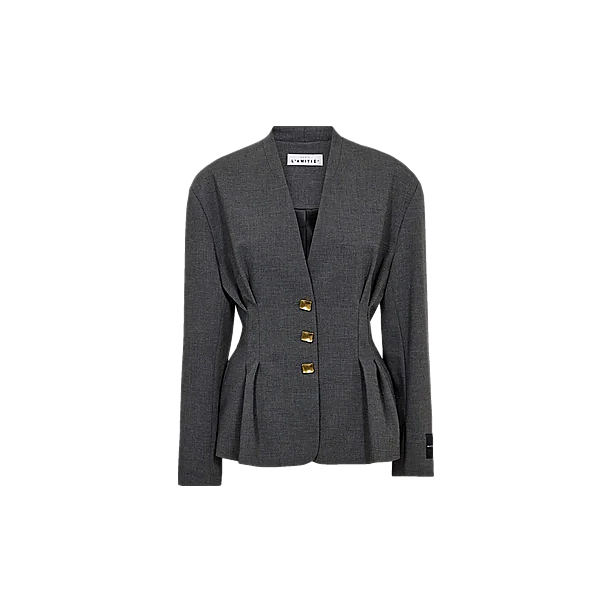 ENNA WAIST PLEAT BLAZER Grijs
