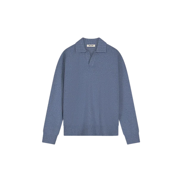 ESSENTIAL KNITTED POLO Blauw