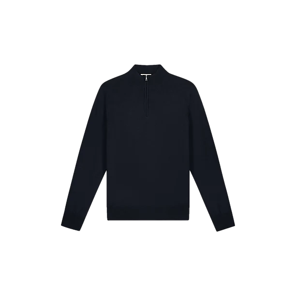EXTRAFIINE MERINO ZIPPER SWEATER Marine