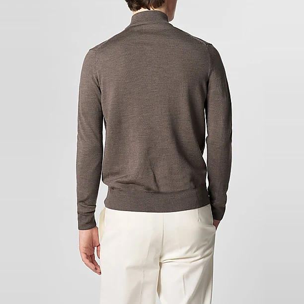 EXTRAFINE MERINO ZIPPER VEST Grijs