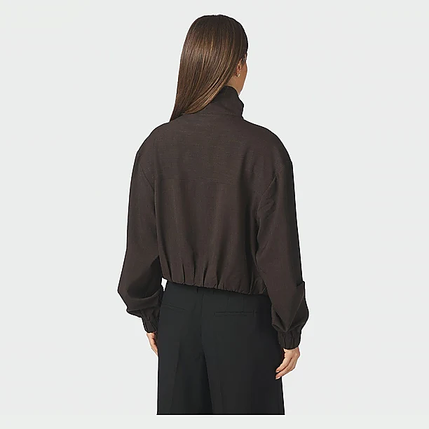 FILICITY ZIP BLOUSE Donker Bruin