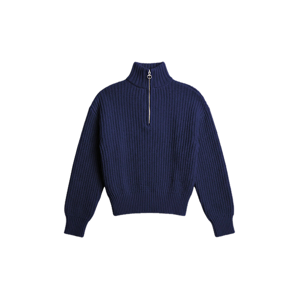 FISHERMAN QUARTER ZIP KNIT