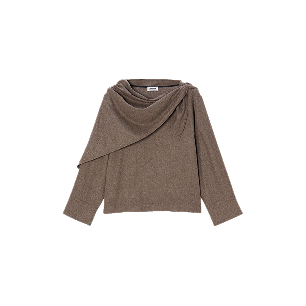 FLANNEL TOP EN SCARF Bruin