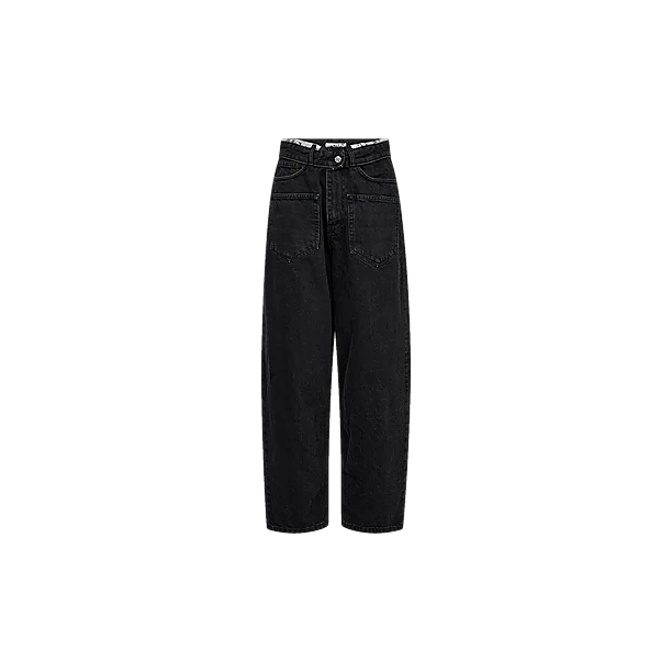 FLIP WAIST BLACK POCKET TALL JEANS Zwart
