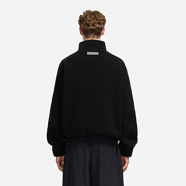 FROSTED BADGE FLEECE JACKET Zwart