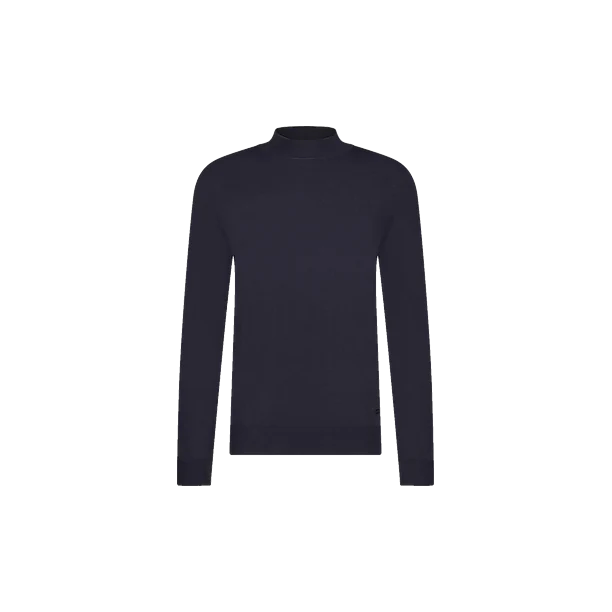 GOY PULLOVER MOCKNECK MERINO Marine