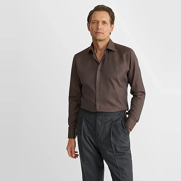 Herringbone Signature Twill Shirt Bruin