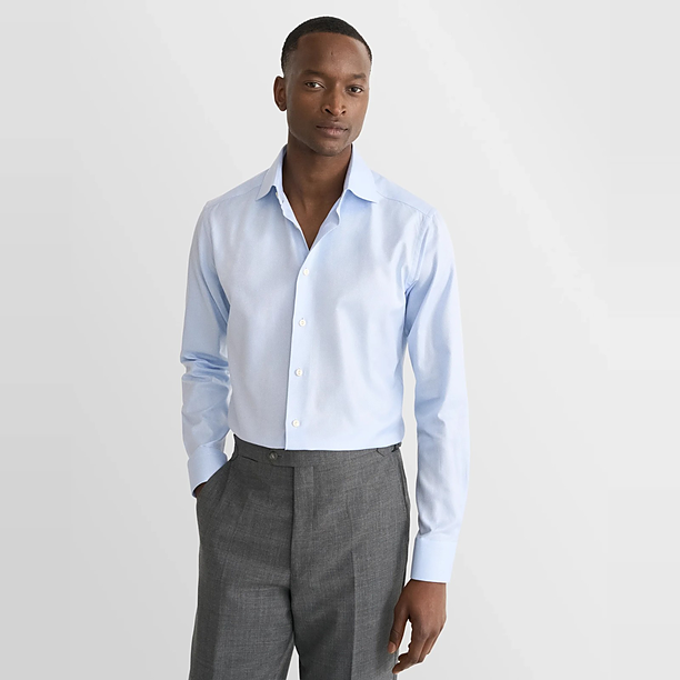 Herringbone Signature Twill Shirt Licht Blauw