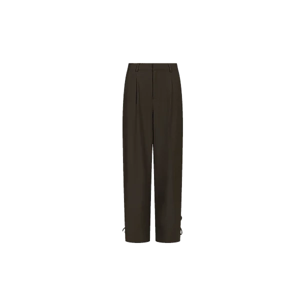 ISOTTA STRUCTURE TIE PANTS Donker Bruin