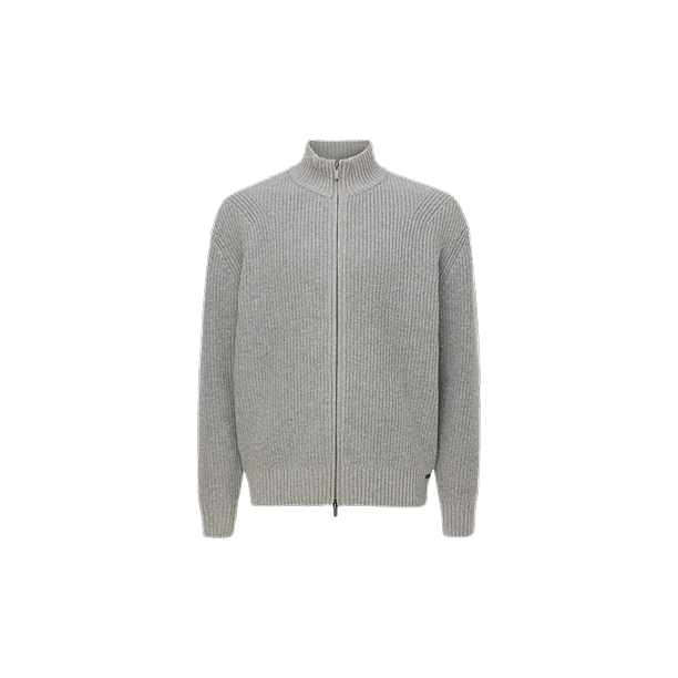 JACKET ZIP LS KNITWEAR Grijs