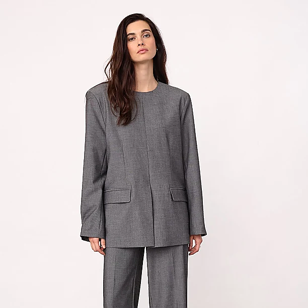 JACKYCC BLAZER BLOUSE Grijs
