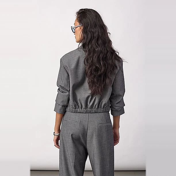 JACKYCC CROP BLAZER Grijs
