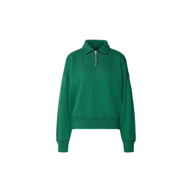 KNIT HALF ZIP SWEATSHIRT Groen