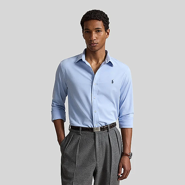 KNIT-SPORT SHIRT-SHIRT Licht Blauw