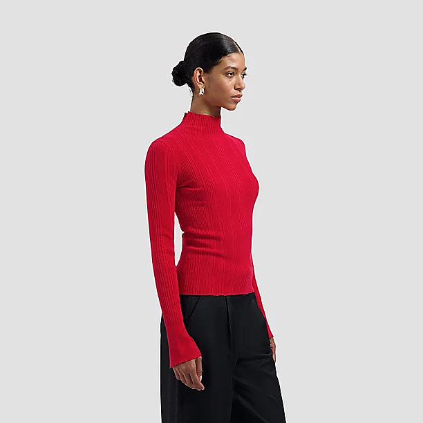 KNITTED TURTLENECK Rood