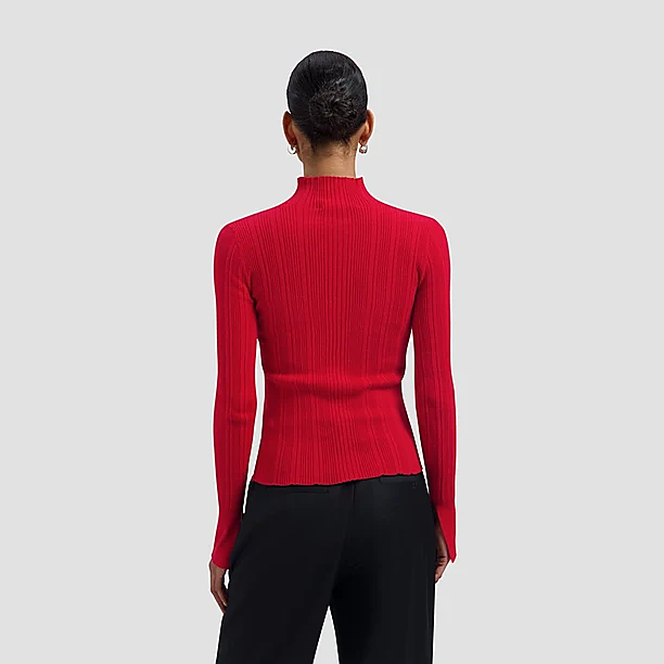 KNITTED TURTLENECK Rood