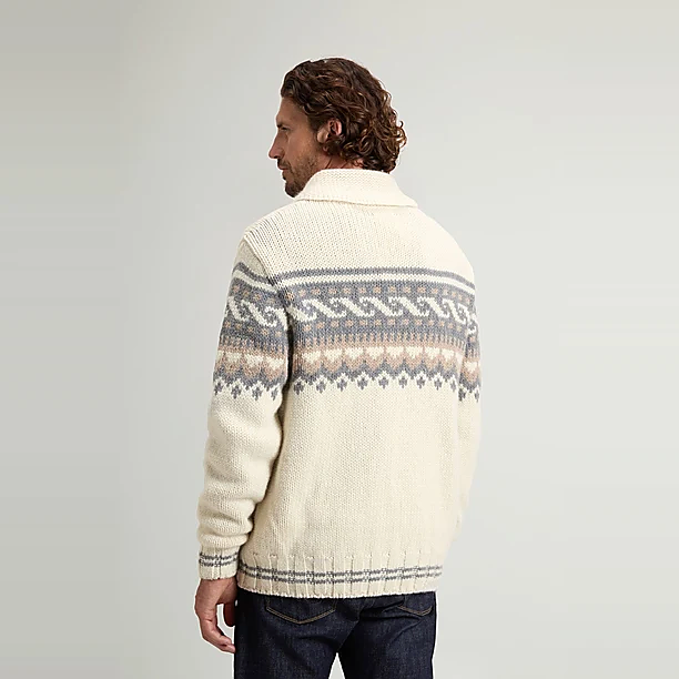 LAMBSWOOL MOHAI CARDIGAN GG3 MILY CREAM JACQUARD Wit