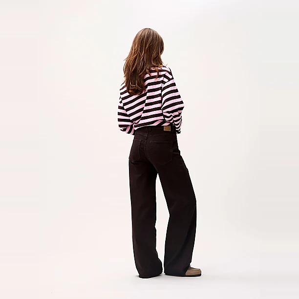 Loose fit jeans Donker Bruin