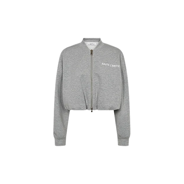 MAXI CROP ZIP SWEAT Grijs