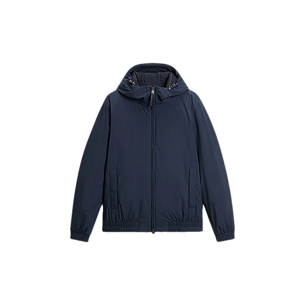 MICRO RIPSTOP HOODED JACKET MELTON BLUE