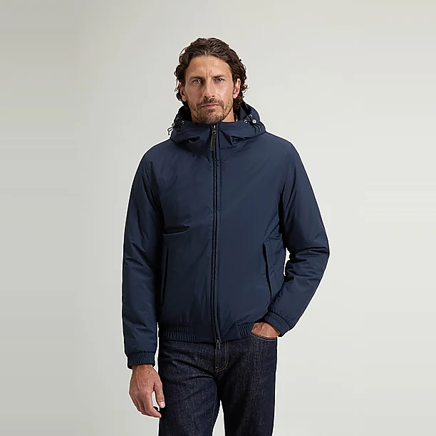 MICRO RIPSTOP HOODED JACKET MELTON BLUE Blauw