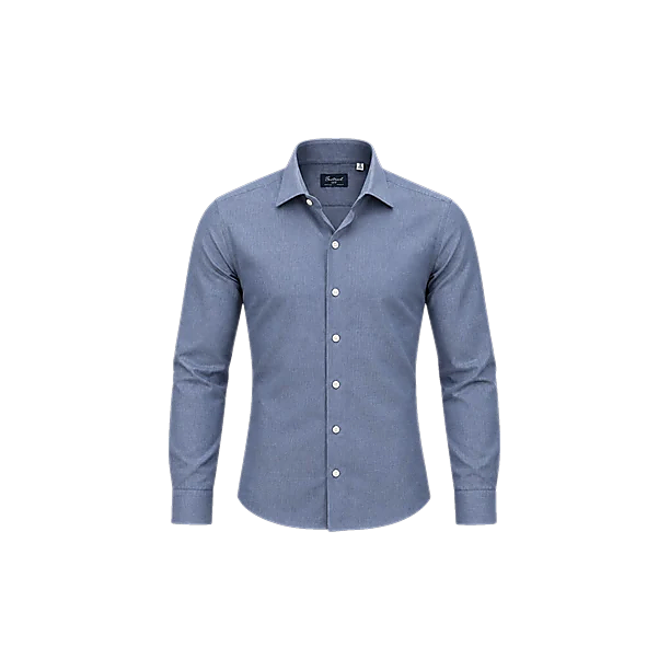 NAPOLI-USTICA-Z TONDO CAMICIA UOMO ML CLASSICA Blauw