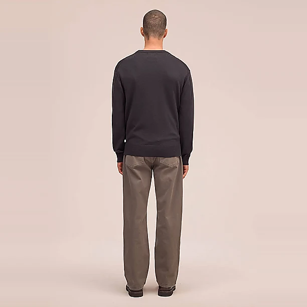 NATE CREW NECK 6605 Donker Bruin
