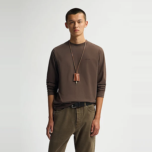 OLAF DOILY LS TEE Licht Bruin